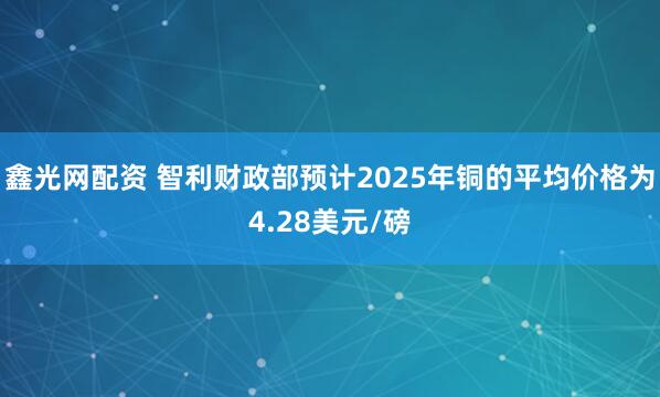 鑫光网配资 智利财政部预计2025年铜的平均价格为4.28美元/磅